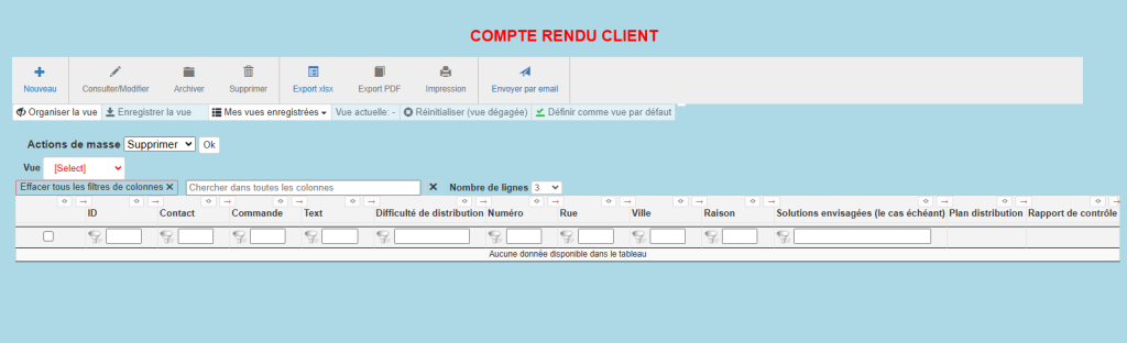 Compte rendu client